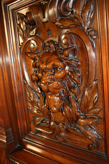Lion mask close up — Unusual Dressing Mirror and Hall Stand combination!!!! Can you identify??