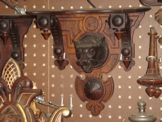 LIONSHELF2 — walnut victorian lion shelves