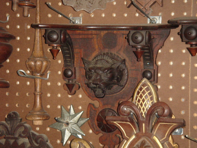 LIONSHELF3 — walnut victorian lion shelves