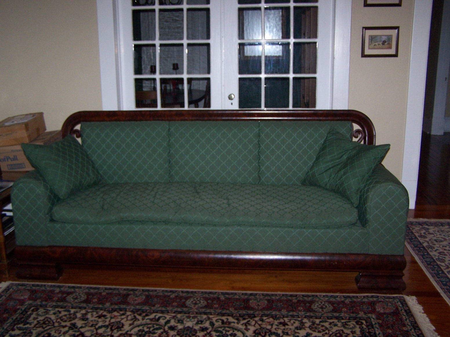 100 5345 — 1855 ?Empire? Sofa - Please help with details!!!