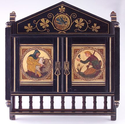 cabinet3 auction — Gothic Folk Art Cupboard