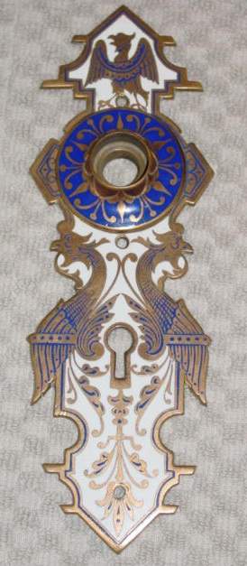 corbin enamel plate 2 — Brass/Bronze Victorian hardware