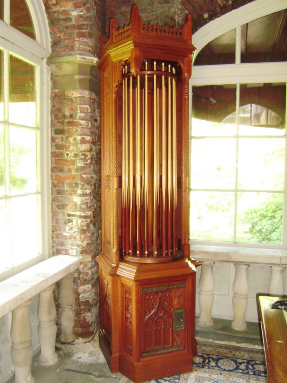 Gothic Cue Cabinet — Nice Unique Gothic Pool Table w/ Matching Cue & Ball Cabinets currently on Ebay