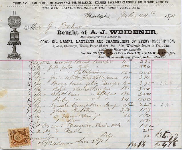 1870 billhead — Renaissance Revival Jardiniere Stand?