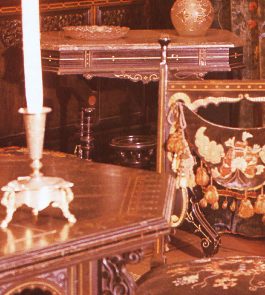 worsham table — Rockefeller Smoking Room table (WAY in back)