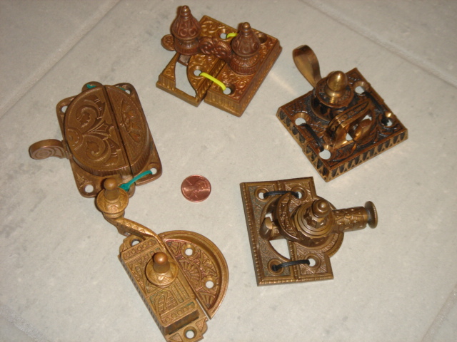 window latches — Brass/Bronze Victorian hardware