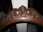 Ballon Back Jenny Lind Petit Point Chairs — Crest on parlor chair