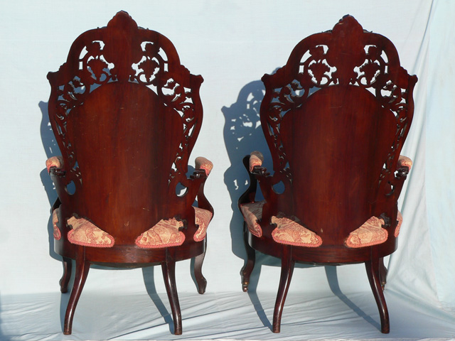 Meeks Arm chairs (4) — rare Meeks victorian parlor set for sale