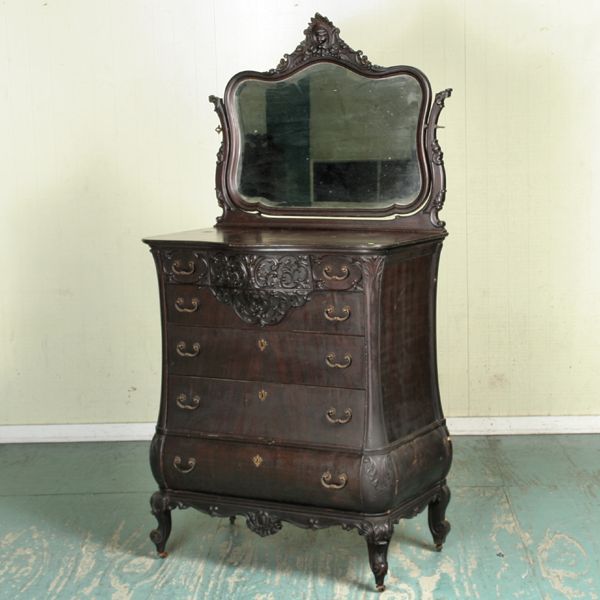 1055 1 — mahogany bedroom set - documentation of maker?