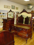 bedroom set with beds — mahogany bedroom set - documentation of maker?