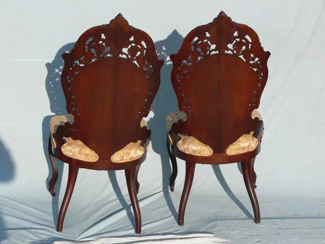 Meeks Side chairs (4) — rare Meeks victorian parlor set for sale