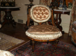 c1 — Pottier & Stymus rosewood double parlor set w/ original silk upholstery