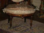 c6 — Pottier & Stymus rosewood double parlor set w/ original silk upholstery