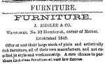 Advert [NY Times 1877 09 28] — Pottier & Stymus rosewood double parlor set w/ original silk upholstery