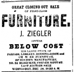 Advert [NY Times 1878 12 17 — Pottier & Stymus rosewood double parlor set w/ original silk upholstery