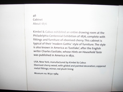 K&C description — Pics from the Victoria & Albert Museum