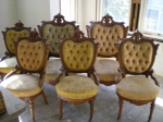 Renaissance Revival 5 001 — 7 piece parlor set - renaissance revival - maker?