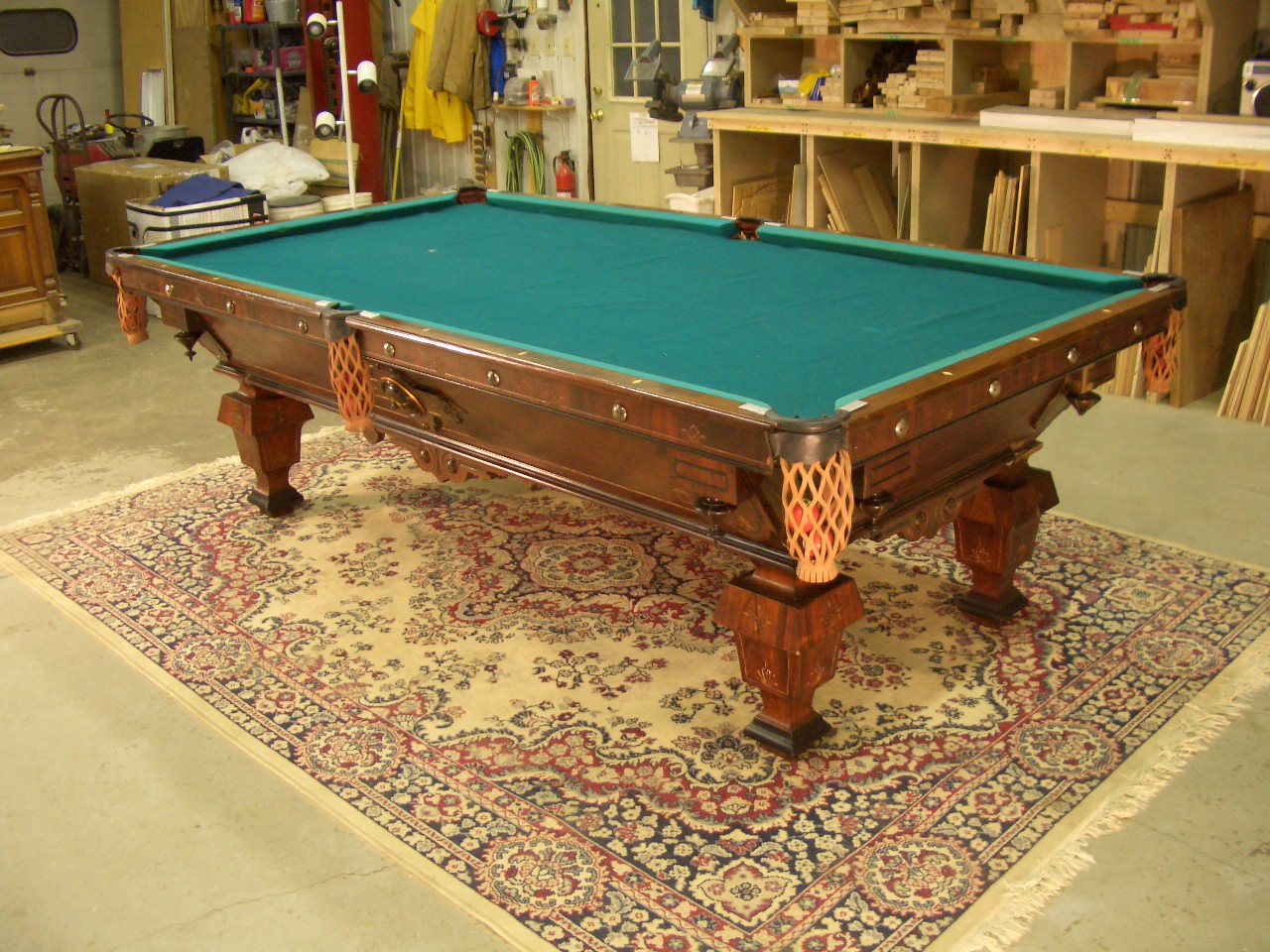 Clark Herd table (1) — Spectacular: Rosewood Ren. Rev. pool table & HUGE Mahogany birdcage for sale 