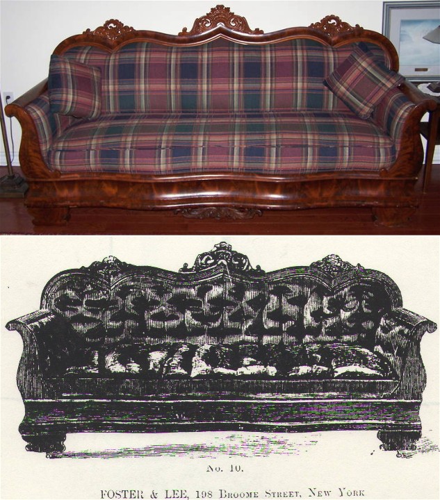 Foster & Lee sofa No 10 from 1858 catalogue (2) — 1858 Foster & Lee sofa