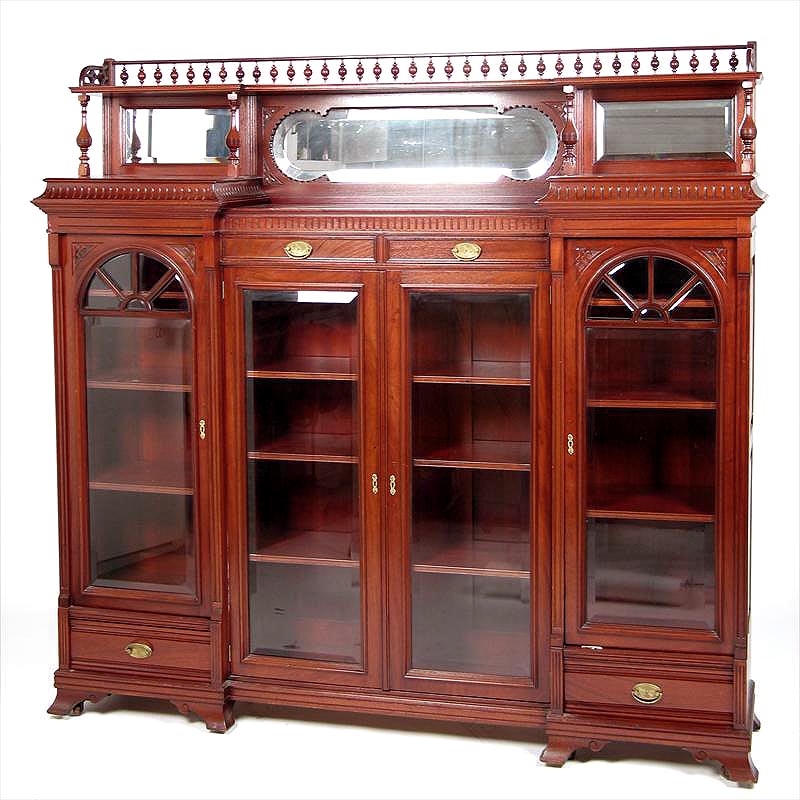 Mahogany Eastlake Bookcase — American or British Victorian Bookcase?