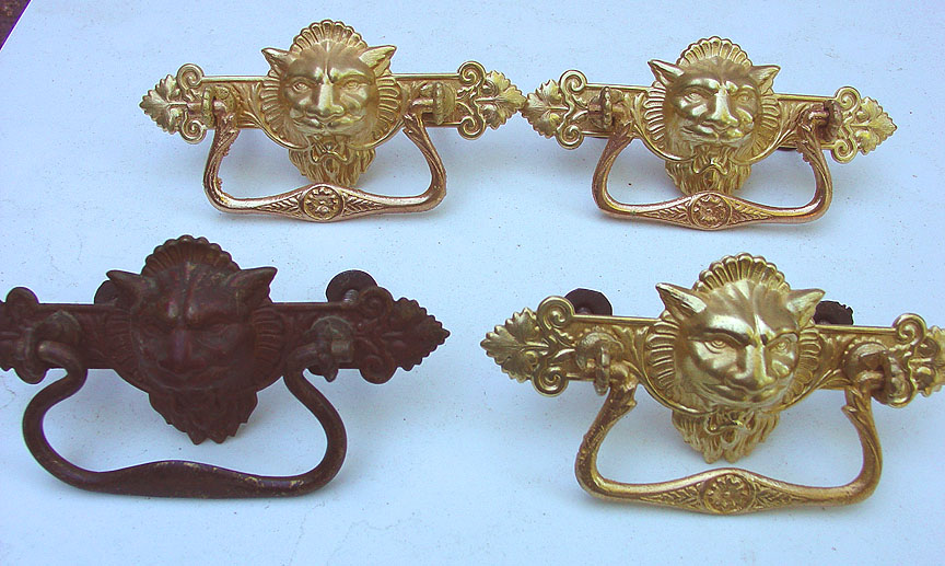 Lion head drawer pull — bradley & hubbard brass aesthetic mirrors