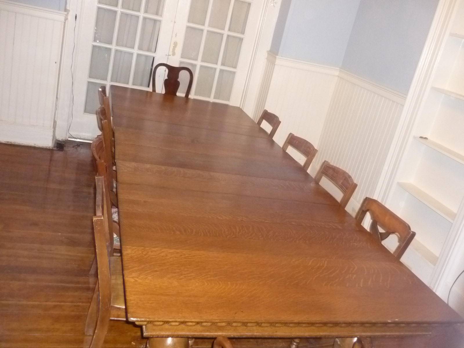 tab5 — Antique American Oak 48 inch Dining Table with 6 Leaves Gloversville NY $1500 
