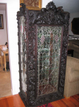 Cabinet — Carved Wine Cabinet - Stained Glass