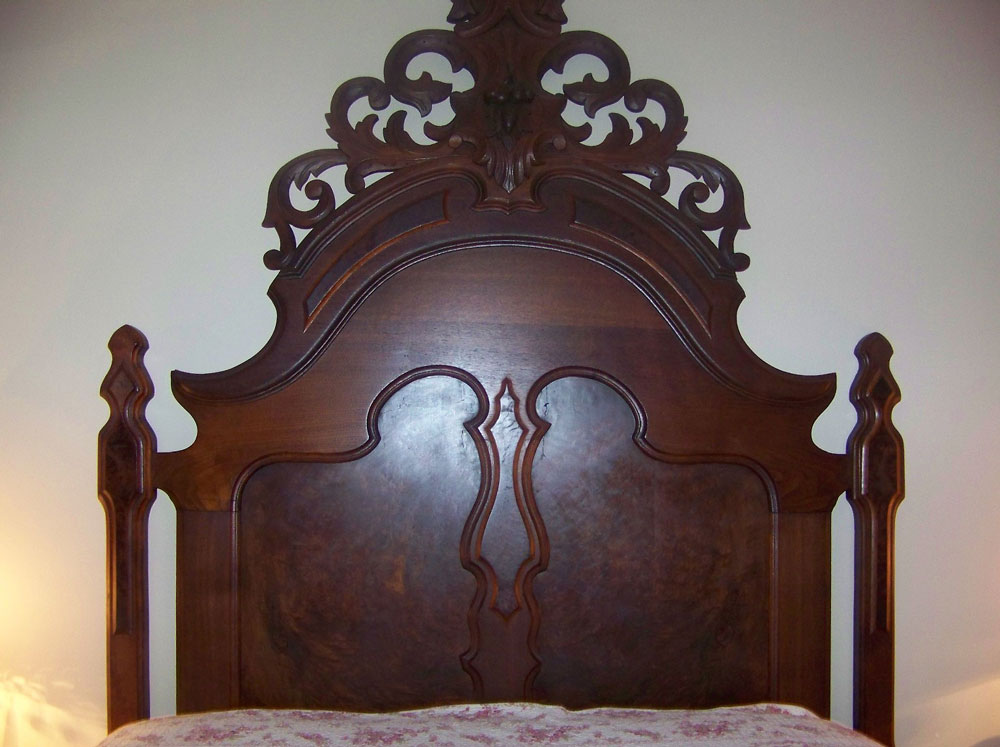 bedroom resized — Burl Walnut 8 ft tall bed 