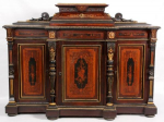 victorian parlor cabinet — aesthetic marquetry rosewood parlor cabinet