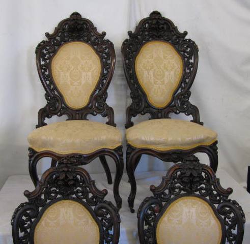 Rosewood  Side Chairs 1 — RARE Meeks Hartford Pattern Parlor Set for Sale