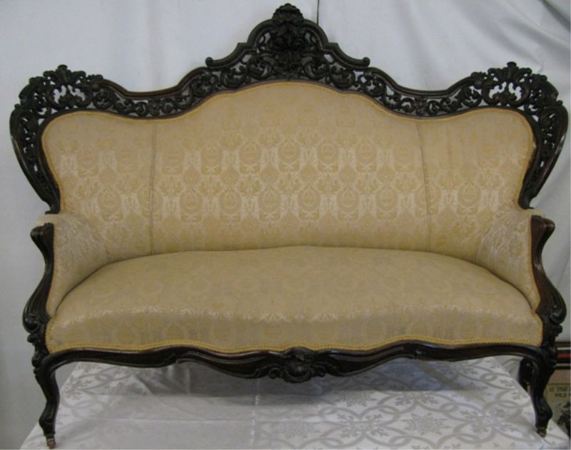 Rosewood Sofa 2 — RARE Meeks Hartford Pattern Parlor Set for Sale