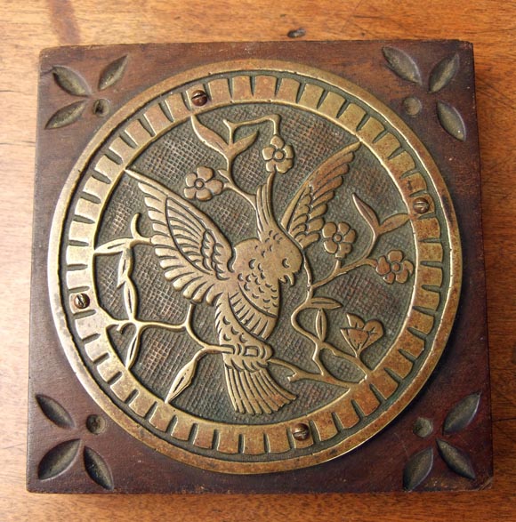 cockatoobrass6 — aesthetic bronze furniture plaque
