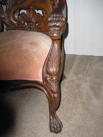 Belter chair armrest — Victorian chair, parents/grandparents called it the "BELTER"chair maybe Henkels