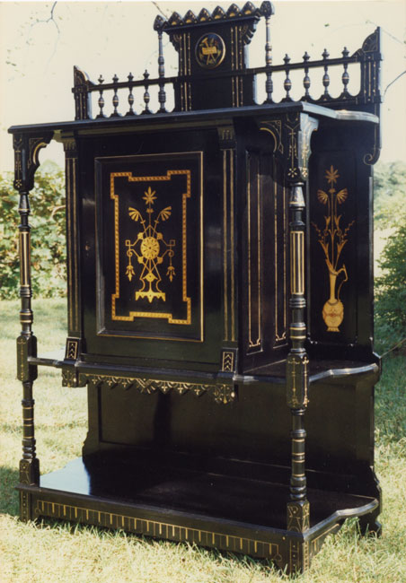 three quarter — Faux-marquetry Aesthetic Cabinet