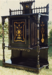 three quarter — Faux-marquetry Aesthetic Cabinet