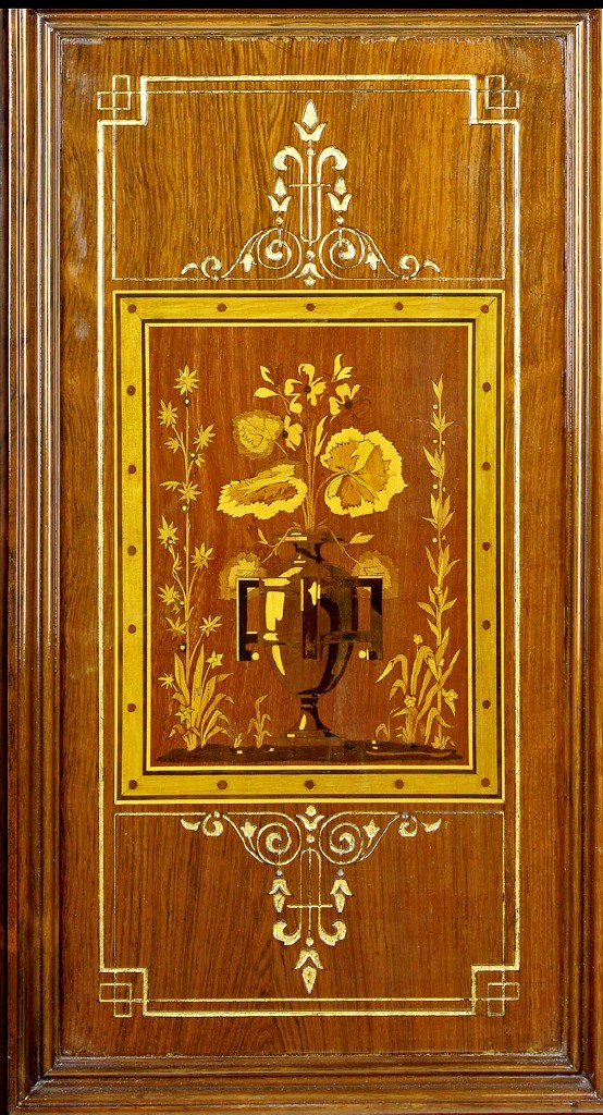 HB cabinet inliad d L — Genuine Herter Brothers Cabinet for Sale