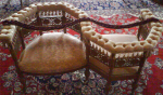 02 — Beaded Brass Caster Ferrules On High End Victorian Chairs and ???