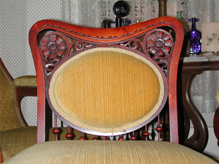 05 — Beaded Brass Caster Ferrules On High End Victorian Chairs and ???
