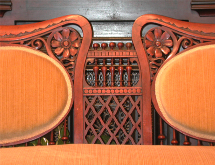 06 — Beaded Brass Caster Ferrules On High End Victorian Chairs and ???