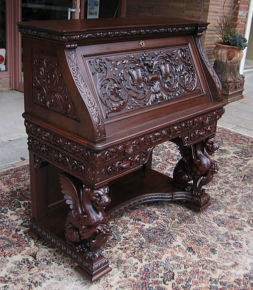fm10 11 7a mahogany flint griffin dropleaf desk — Signs of a Horner